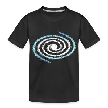 Spiral galaxy, universe, cosmos, milky way - Kids' Premium Organic T-Shirt - black - Front