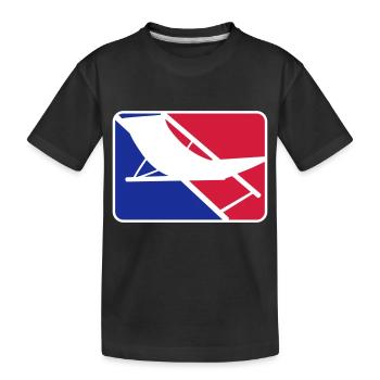 sport logo liegestuhl strandstuhl urlaub ferien st - Kinder Premium Bio T-Shirt - Schwarz - Vorne