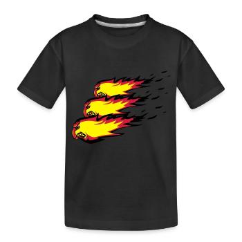 Fire flame fireball formation agro - Kids' Premium Organic T-Shirt - black - Front