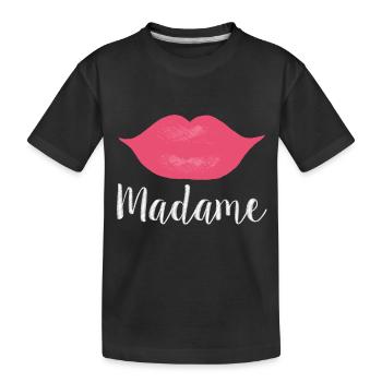 Madame Lips Big white - Kinder Premium Bio T-Shirt - Schwarz - Vorne