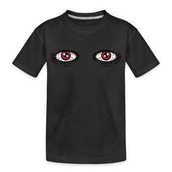2 grosse Augen - Kinder Premium Bio T-Shirt - Schwarz - Vorne