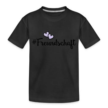 freundschaft herzen - Kinder Premium Bio T-Shirt - Schwarz - Vorne