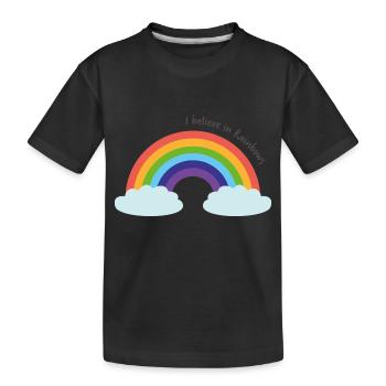 Dire arc-en-ciel, je crois aux arcs-en-ciel - T-shirt bio Premium Enfant - noir - Devant