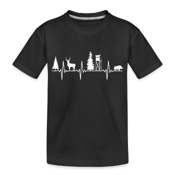 Jäger Herzschlag - Kinder Premium Bio T-Shirt - Schwarz - Vorne