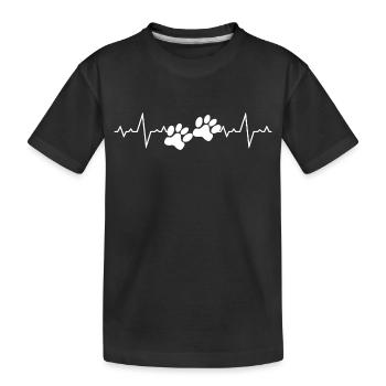 Dog Paw Heartbeat Heartbeat Paw - T-shirt bio Premium Enfant - noir - Devant