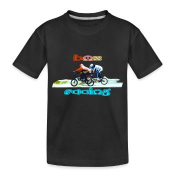 BMX Rennen Mountainbike Motocross - Kinder Premium Bio T-Shirt - Schwarz - Vorne