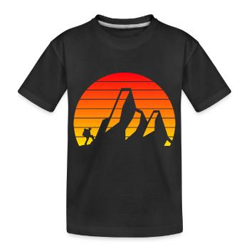 Hiking Mountain Hiking Mountains Mountaineering Mountains - Kids' Premium Organic T-Shirt - black - Front