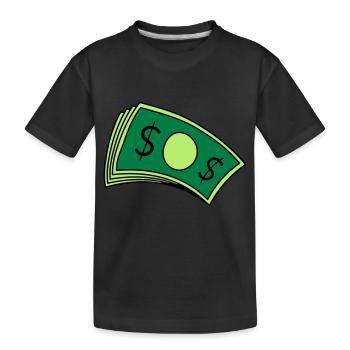 Piles d’argent de billets - T-shirt bio Premium Enfant - noir - Devant