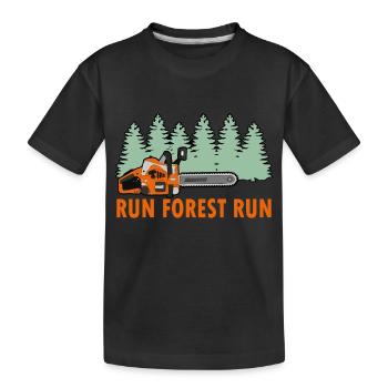 Chainsaw Run Forest Run Funny Lumberjack stihl s - Kinder Premium Bio T-Shirt - Schwarz - Vorne