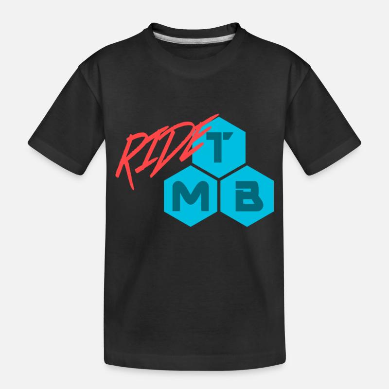 RIDE MTB - Kinder Premium Bio T-Shirt - Schwarz