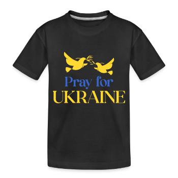 Pray for Ukraine - Kids' Premium Organic T-Shirt - black - Front