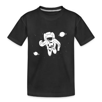 astronaute étoile planète planète espace - T-shirt bio Premium Enfant - noir - Devant