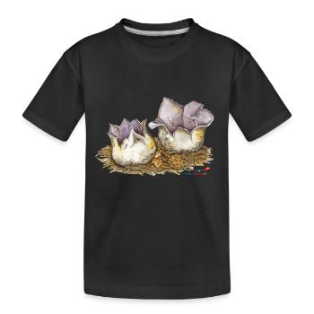 Coupe de la Couronne (Sarcosphaera coronaria) - T-shirt bio Premium Enfant - noir - Devant