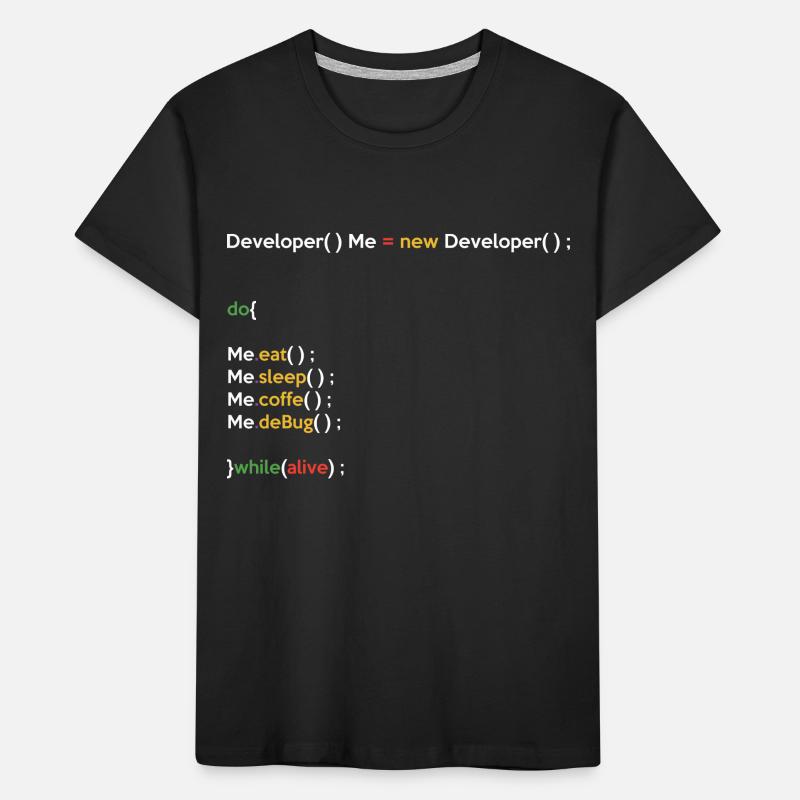 Eat Sleep Code Repeat Coder Programmer Software De Kinder Premium Bio T-Shirt