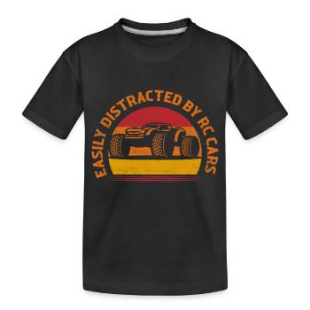 Facilement distrait par le modèle de télécommande RC Cars - T-shirt bio Premium Enfant - noir - Devant