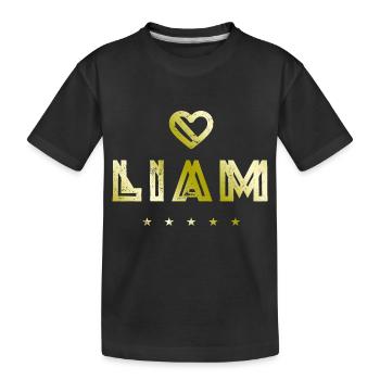 Liam Herz - Kinder Premium Bio T-Shirt - Schwarz - Vorne