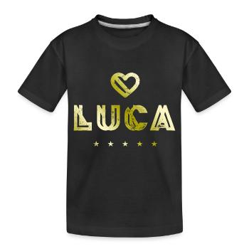 Luca Herz - T-shirt bio Premium Enfant - noir - Devant