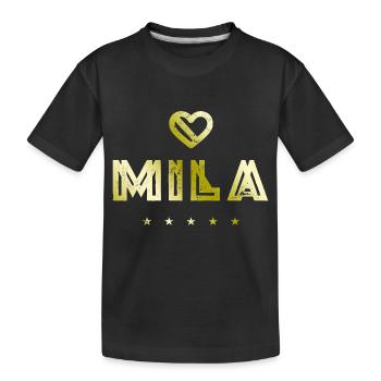 Mila Herz - Kinder Premium Bio T-Shirt - Schwarz - Vorne