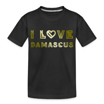 I Love Damascus - Kinder Premium Bio T-Shirt - Schwarz - Vorne