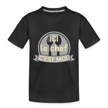 Ici le chef c'est moi - T-shirt bio Premium Enfant - noir - Devant