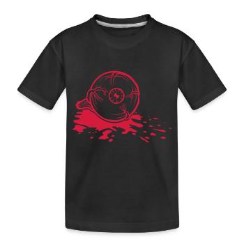 Blutlache Halloween Monster Auge - Kinder Premium Bio T-Shirt - Schwarz - Vorne