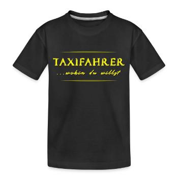 Taxifahrer Taxi Taxifahrerin - Kinder Premium Bio T-Shirt - Schwarz - Vorne