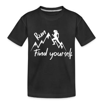 Trail Running - Kinder Premium Bio T-Shirt - Schwarz - Vorne