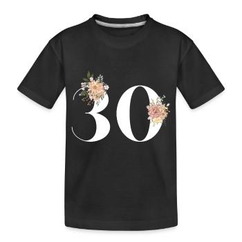 Blumen zum 30-jährigen Jubiläum (30-jähriges Geschenk) - Kinder Premium Bio T-Shirt - Schwarz - Vorne