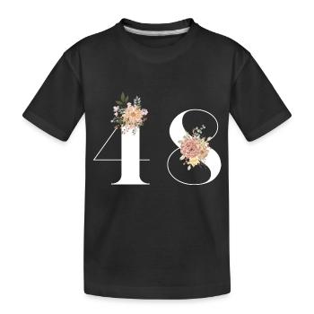 Blumen zum 48-jährigen Jubiläum (Geschenk von 48 Jahren) - Kinder Premium Bio T-Shirt - Schwarz - Vorne
