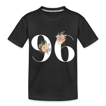 Blumen zum 96-jährigen Jubiläum (Geschenk von 96 Jahren) - Kinder Premium Bio T-Shirt - Schwarz - Vorne