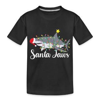 Lustiges Santa Claus Wortspiel Santa Jaws Xmas - Kinder Premium Bio T-Shirt - Schwarz - Vorne