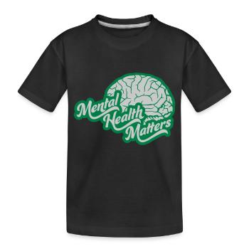 la santé mentale compte citation - T-shirt bio Premium Enfant - noir - Devant