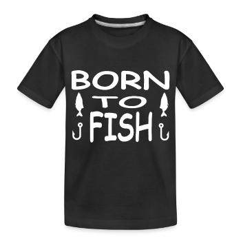 Angeln - Kinder Premium Bio T-Shirt - Schwarz - Vorne