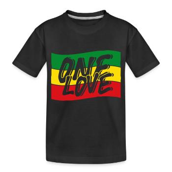 Drapeau Reggae One Love - T-shirt bio Premium Enfant - noir - Devant