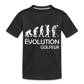 évolution golfeur / humour golfeur - T-shirt bio Premium Enfant - noir - Devant