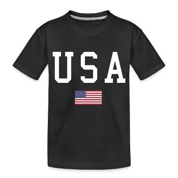 drapeau des États-Unis - T-shirt bio Premium Enfant - noir - Devant