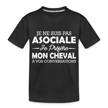 j'aime mon cheval / humour femme / humour cheval - T-shirt bio Premium Enfant - noir - Devant