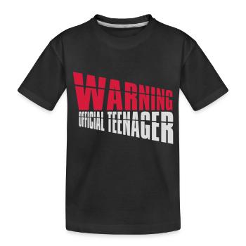 avertissement citation officielle d’adolescent - T-shirt bio Premium Enfant - noir - Devant