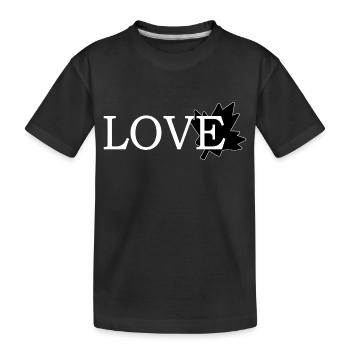 Amour Feuille d'érable du canada - T-shirt bio Premium Enfant - noir - Devant