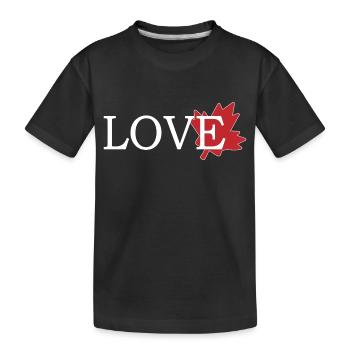 Amour Feuille d'érable du canada - T-shirt bio Premium Enfant - noir - Devant