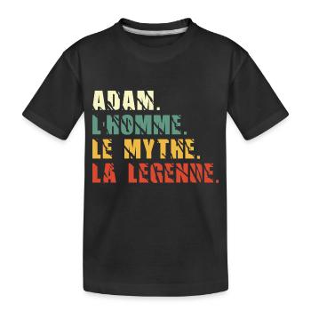 Adam l homme le mythe la légende - T-shirt bio Premium Enfant - noir - Devant