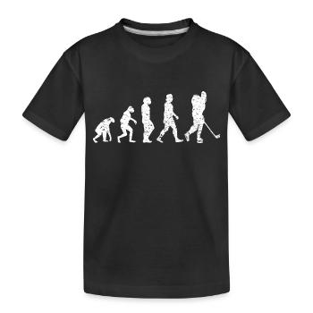 Eishockey Wintersport Geschenk Eishockeyteam - Kinder Premium Bio T-Shirt - Schwarz - Vorne