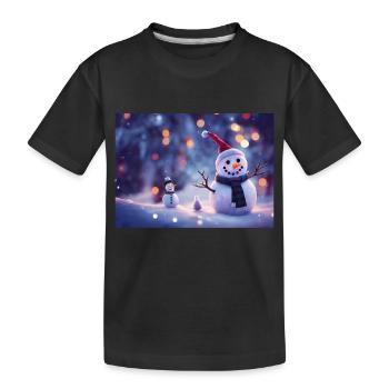 Joyeux Noël Bonhomme de neige - T-shirt bio Premium Enfant - noir - Devant
