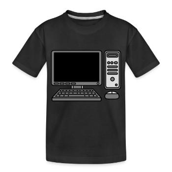 Computer Keyboard Mouse Screen - Kids' Premium Organic T-Shirt - black - Front