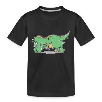 T-Rex Hates Push-ups Push-ups Funny Humor - Kids' Premium Organic T-Shirt - black - Front