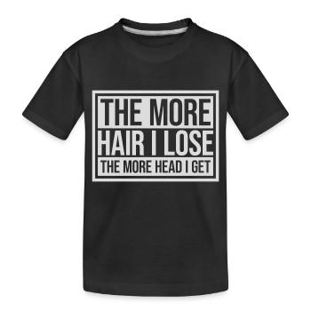 I get more head - Kids' Premium Organic T-Shirt - black - Front