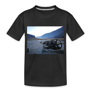 Landscape photo hiking, Glendalough wheel, Ireland - Kids' Premium Organic T-Shirt - black - Front