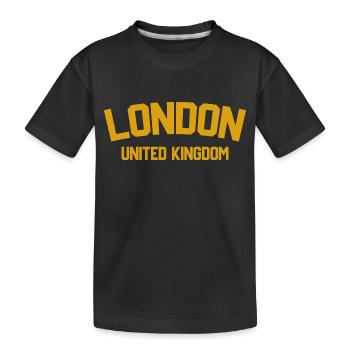 London, Vereinigtes Königreich - Kinder Premium Bio T-Shirt - Schwarz - Vorne