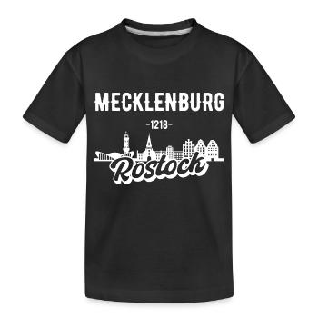 Mecklenburg Rostock Rostocker Geschenk - Kinder Premium Bio T-Shirt - Schwarz - Vorne