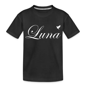 Luna beautiful name White - Kids' Premium Organic T-Shirt - black - Front